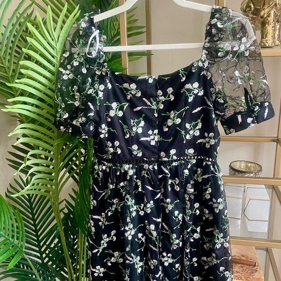 Lulus Midi Green and Black A-line dress size S - Picture 10 of 11